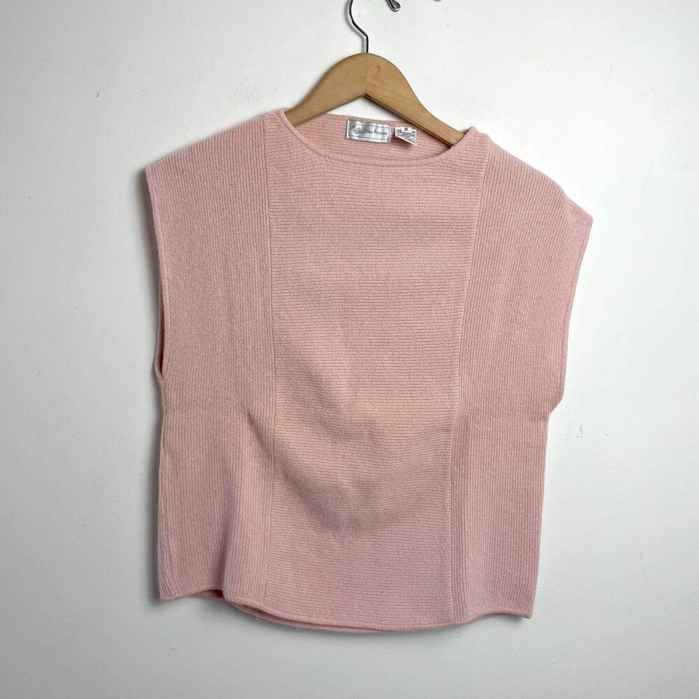 Vintage 90s Evan Picone Lambswool Angora Knit Top Medium Quiet Luxury Minimalist